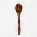 Handcrafted natural Japanese solid wood spoon with clear grain for coffee or meals. - Dark Brown (13.8*3.2cm Vintage Lacquer Pointed Tail Spoon)