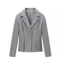 Eleganter grauer taillierter Blazer für Damen mit schmaler Passform und Reverskragen - S / Oberteil Und Unterteil / Schiefergrau