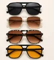 Klassische Vintage-Retro-Doppelsteg-Pilotenbrille in 4 modischen Farben mit großem Rahmen - 4 Farben Packung