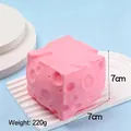 Large pink square cheese slow rebound squishy stress relief toy 7cm size 220g weight - Pink Cheese Shape / 7x7 / Pink