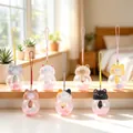 Collection of cute cat-themed crystal ball ornaments in various colors for desk decor - A185 Little Meow Lucky Fragrance Balls 6 Pcs / Random One