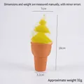 Yellow and white swirl PU slow rebound ice cream cone squishy toy for stress relief - Large Torch / Yellow