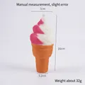 Morbido giocattolo a cono gelato in PU rosa e bianco per bambini e sollievo stress - Grande Torcia / Rosa