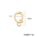 Gold-plated DIY jewelry clasp for keychain assembly featuring precise measurements - Open Link Clasp Only / 1.6cm