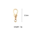 Polished gold oval swivel clasp for DIY keychain assembly, 2.3cm height and 2g lightweight. - Fixed Bail Clasp Only / 2.3cm