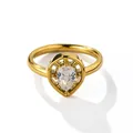 Elegant gold-plated teardrop ring with sparkling pear-shaped zircon for luxury look - US 6 / Gold Water Drop Zircon