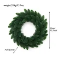Couronne de Noël artificielle verte de 35 cm de diamètre et 7 cm d'épaisseur - Couronne Verte / 35cm