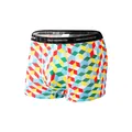 Men's ice silk boxer briefs featuring a vibrant 3D geometric cube print - Colorful Geometric Cube Print (XY9073)