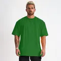 Oversized groen heren fitness t-shirt voor hardlopen en intensieve trainingen in de gym - Groen Geen Logo