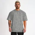 Grijs oversized katoenen fitness t-shirt voor heren voor sport en dagelijkse training - M / Tops / Lichtgrijs (Geen Logo)
