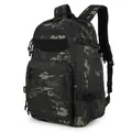 Dark camouflage tactical backpack with large capacity for outdoor hiking and camping - Tactical Backpack (CH099) / Black Camo