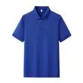Classic men's short sleeve polo shirt in royal blue for business casual style - Sapphire Blue