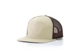 Gorra trucker de 7 paneles caqui y marrón con malla transpirable para exteriores y deporte. - Ajustable / Beige con Malla Marrón