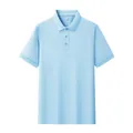 Classic light blue short-sleeved polo shirt for men featuring a premium business casual design - Light Blue