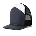 Gorra trucker de malla de 7 paneles en diseño bicolor negro y blanco - Ajustable / Patchwork Gris y Blanco