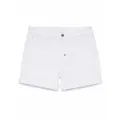 Vue détaillée du short en jean blanc pour homme avec ourlet revers à plat - S / Bas / Blanc