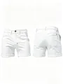 Vista dettagliata che mostra il davanti e il retro di pantaloncini di jeans bianchi slim fit - Taglia S / Pantaloni e gonne / Bianco