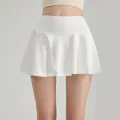 Jupe-short de tennis blanche plissée à taille haute pour le yoga et la course à pied - S / Bas / Blanc Pur