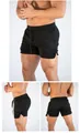 Professional men's black quick-dry mesh athletic running shorts for gym and fitness training - M / Bottoms / Black