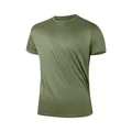 Λεπτομέρεια ανδρικού t-shirt σε χακί χρώμα από διαπνέον δίχτυ που στεγνώνει γρήγορα - XS / Tops / Πράσινο του Στρατού