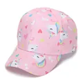 Stylish kids pink baseball cap featuring cute unicorn and heart pattern for sun protection - 52-54cm / 30# Pink Unicorn