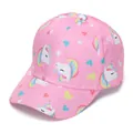 Pink kids baseball cap featuring cute unicorn and colorful heart patterns for sun protection - 52-54cm / 31# Unicorn Rainbow