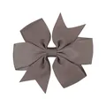 Pinza para el pelo con lazo de grogrén marrón sólido de seis bucles para las niñas - Lazo de Seis Orejas de Cinta de Grosgrain (839) / Tostado