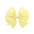 Pinza para el pelo con lazo de cinta de falla amarillo claro para niñas y niños - Estilo Lazo Cola de Pez (617) / Material Común / Amarillo Brillante (617)