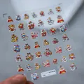 Mignons autocollants à ongles 3D du Nouvel An chinois avec chats porte-bonheur et enveloppes - Meow Nouvel An-Gaufré (TS-1137)