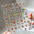 Autocollants ongles 3D Nouvel An avec motifs de tigre et danse du lion - Dragon & Tigre-Gaufré (TS-1141)
