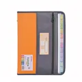 13-Fächer orange-graue Fächertasche mit Doppelreißverschluss und Registerkarten. - Namensetikett-Edition für Studenten (Englisch) / Orange