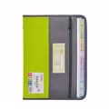 Professionelle Fächermappe mit 13 Taschen, Doppelreißverschluss und farbigen Registern - Namensetikett-Edition für Studenten (Englisch) / Grün