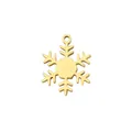 Elegantly polished golden stainless steel snowflake pendant charm for DIY jewelry - Gold
