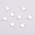 Macro view of silver plated eight-pointed star charms for DIY jewelry making sets - Single Bail / 13*12mm / Silver