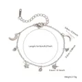 Bracelet minimaliste en acier inoxydable avec breloques étoile et lune argenté - Style Strass Étoile Lune (7991) / Acier