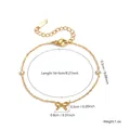 Bracelet minimaliste en acier inoxydable doré avec un charmant nœud et des pierres - Style Nœud Strass (70209) / Or