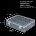 Large transparent plastic storage box with secure latch lids for jewelry organization - 5530 Large Empty Box (22*17.7*6.3cm)