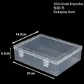 Transparent rectangular plastic storage box with secure snap lid, 21x14.5x5.2cm - 5530 Small Empty Box (21*14.5*5.2cm)