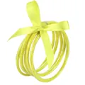 Set di 5 braccialetti in silicone giallo glitterato con fiocco in raso decorativo - Confezione da 5 / Giallo