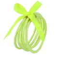 Set di 5 braccialetti in silicone glitterato giallo neon con fiocco abbinato - Confezione da 5 / Verde fluorescente