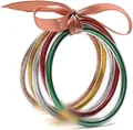 Set di 5 braccialetti jelly in silicone glitterato con fiocco in raso - Confezione da 5 / Multicolore 1