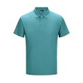Gros plan d'un polo pour homme en mesh à séchage rapide bleu sarcelle avec col - S / Hauts / S (EU) / Bleu sarcelle (Taille UE)