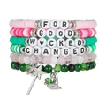 Wicked theme polymer clay beaded bracelet set with letter beads and magic charms - Wicked Theme Style (SY1071-1)