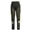 Streetwear distressed black slim cargo jeans for men with ripped details and yellow drawstrings - S / Bottoms / Black