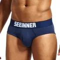 Slip da uomo SEEINNER in cotone pettinato blu navy con design a tasca a U di supporto - Taglia M / Pantaloni e gonne / Blu Reale