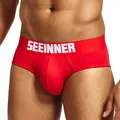Slip da uomo in cotone pettinato rosso con elastico in vita logo SEEINNER - Taglia M / Pantaloni e gonne / Rosso