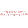 Pink cowboy themed party garland decoration featuring cute boots, hats, and bows details - Decorative Banner / 1 Piece