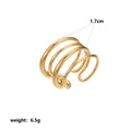 Detailed view of gold multi-layer spiral ring showing 1.7cm diameter and 6.5g weight - Multi-Layer Spiral Style (Style 4) / Adjustable Size 8