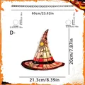 Κρεμαστή διακόσμηση Halloween 2D ακρυλικό καπέλο μάγισσας με λεπτομερείς διαστάσεις - Orange-Yellow Solar Witch Hat Style (11)