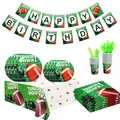 Complete American football theme birthday party supplies set with banner and plates - Rugby 9-Piece Set
